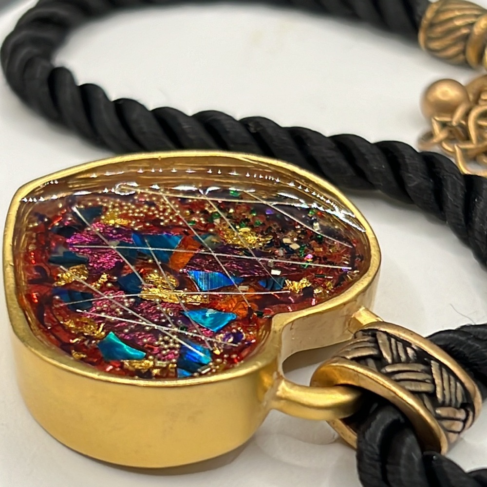 Vintage Chicos foil art heart necklace - Picture 4 of 6